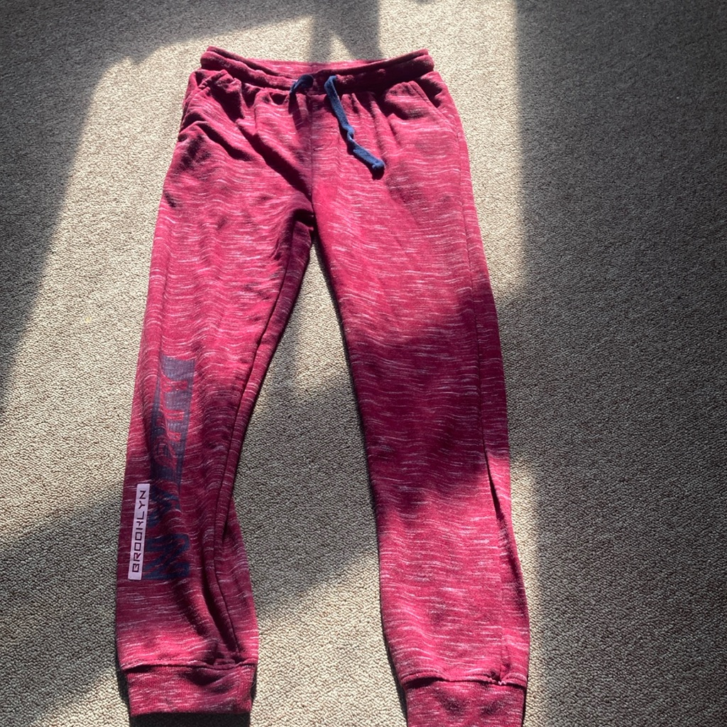 Red Relaxed Fit Joggers With Elastic Waistband